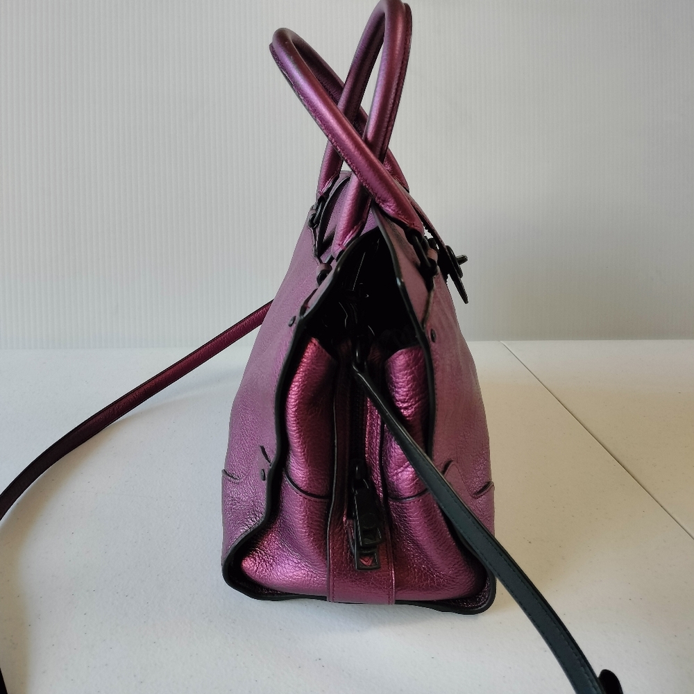 Coach Purple Leather Satchel - Picture 7 of 16